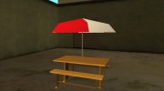 HD столик с зонтиком for GTA San Andreas miniature 1