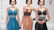 Elegant Nigh - Nightgown для Sims 4 миниатюра 2