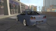 Nissan Skyline GT-R R34 V-Spec II, IVF, Tunable (Low Poly) for GTA San Andreas miniature 5