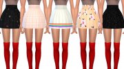 High Waisted Skater Skirts - Mesh Needed для Sims 4 миниатюра 2