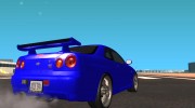 Nissan Skyline R34 FNF4 для GTA San Andreas миниатюра 4