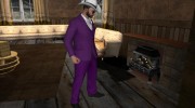 Skin GTA V Online HD в фиолетовом костюме for GTA San Andreas miniature 3