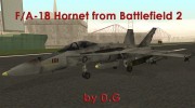 F/A-18 Hornet from Battlefield 2 para GTA San Andreas miniatura 6