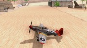 P51D Mustang Red Tails для GTA San Andreas миниатюра 1