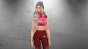 LMCS Tie Dye Printed Top for Sims 4 miniature 3