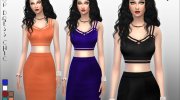 Crop Dress Chic para Sims 4 miniatura 1