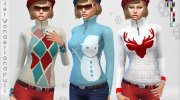Winter Wonderland Pullover для Sims 4 миниатюра 1
