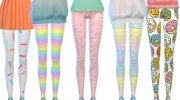 Tumblr Themed Leggings Pack Ten для Sims 4 миниатюра 1