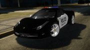 2015 Ferrari 458 Italia - Police Car для GTA San Andreas миниатюра 1