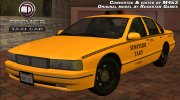 Declasse Premier Classic Taxi для GTA San Andreas миниатюра 1