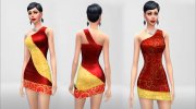 Christmas Time Dress para Sims 4 miniatura 2