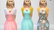 Happy Spring Day Dress для Sims 4 миниатюра 4