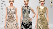 Happy New Year Dress for Sims 4 miniature 1