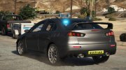 Mitsubishi Evo X Unmarked Police Car (Fictional) for GTA 5 miniature 6