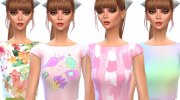 Pastel Gothic Crop Tops - Pack Five for Sims 4 miniature 2