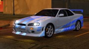 1999 Nissan Skyline R-34 GT-R V-spec (IVF) для GTA San Andreas миниатюра 6
