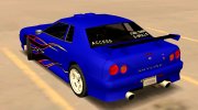 Nissan Skyline R34 Elegy Sa Style для GTA San Andreas миниатюра 5