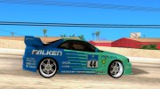 Nissan Skyline R34 D1GP Falken для GTA San Andreas миниатюра 5