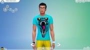 Мужские футболки Neon para Sims 4 miniatura 2