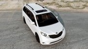 Toyota Sienna XLE AWD (XL30) 2011 для BeamNG.Drive миниатюра 6