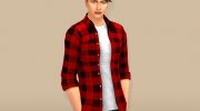 Laid-back shirt for men для Sims 4 миниатюра 1