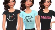 Band Tee-Shirts Pack Six para Sims 4 miniatura 2