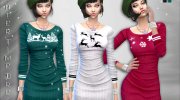 Winter Time Dress para Sims 4 miniatura 1