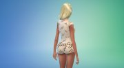 Sleepy Short Sleeve PJ Romper для Sims 4 миниатюра 2