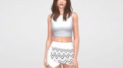 Geometric Skirt Short for Women for Sims 4 miniature 4