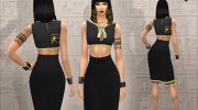 Egyptian Ispiration Dress для Sims 4 миниатюра 3