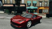 Ferrari 458 Italia 2010 для GTA 4 миниатюра 1