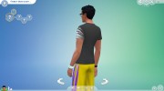 Мужские футболки Neon для Sims 4 миниатюра 5