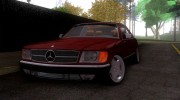 Mercedes-Benz C126 560SEC Stance для GTA San Andreas миниатюра 4