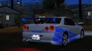 1999 Nissan Skyline R-34 GT-R V-spec (IVF) для GTA San Andreas миниатюра 4