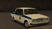 ВАЗ-2107 Милиция СССР для GTA San Andreas миниатюра 6