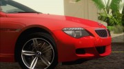 BMW M6 E63 2010 для GTA San Andreas миниатюра 11