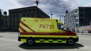 Mercedes-Benz Sprinter PK731 Ambulance для GTA 4 миниатюра 5