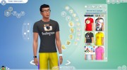 Футболки Social Media Male T-Shirt для Sims 4 миниатюра 12