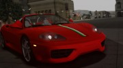 2000 Ferrari 360 Spider (US-Spec) для GTA San Andreas миниатюра 8