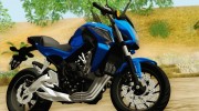 Honda CB650F Azul для GTA San Andreas миниатюра 2