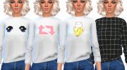 Tumblr Themed Sweatshirts - Mesh Needed para Sims 4 miniatura 3