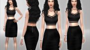 Crop Dress Chic para Sims 4 miniatura 2