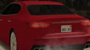 2018 Maserati Quattroporte (Low Poly) для GTA San Andreas миниатюра 5