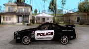 Nissan Skyline R34 Police para GTA San Andreas miniatura 2
