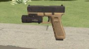 Glock 17 Tan With Flashlight for GTA San Andreas miniature 1