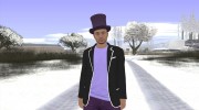 Skin GTA Online в фиолетовом цилиндре для GTA San Andreas миниатюра 1