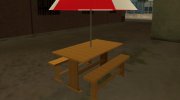 HD столик с зонтиком для GTA San Andreas миниатюра 3