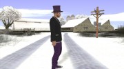 Skin GTA Online в фиолетовом цилиндре para GTA San Andreas miniatura 3
