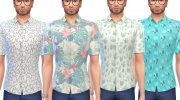 Snazzy Button - Up Shirts для Sims 4 миниатюра 1