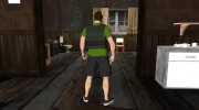 Скин из GTA V Online в зеленой футболке для GTA San Andreas миниатюра 2